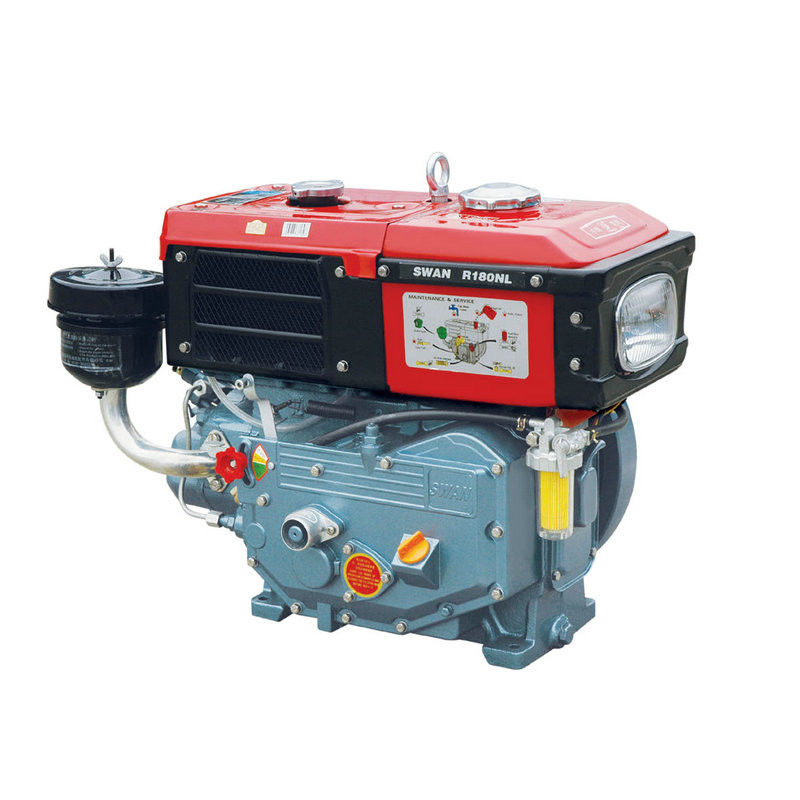 Hand cranking or electric single cylinder water cooled diesel engine